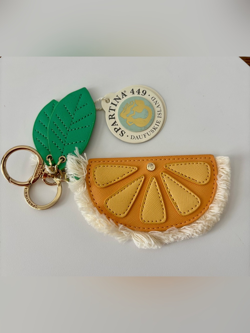 Spartina 449 Icon Yellow and Green Citrus Slice Keychain
